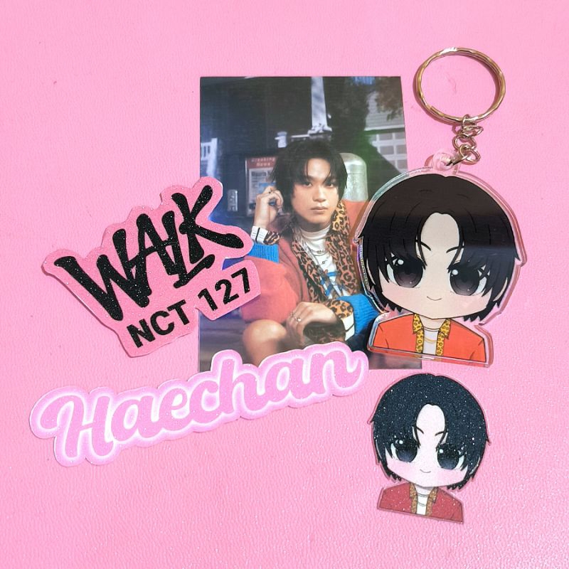 Keychain Chibi NCT 127 Walk ver  Ganci Acrylic NCT Gantungan Kunci Keyring NCT 127 Haechan Mark Jaeh
