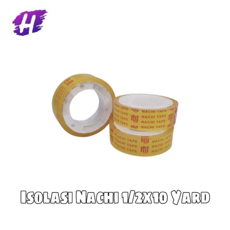 

❤️H2O❤️ ( 1 Slop = 12 Pcs) Isolasi / Selotip Tape Nachi 12 mm x 10 yard/ 1/2 Inch x 10 Yard