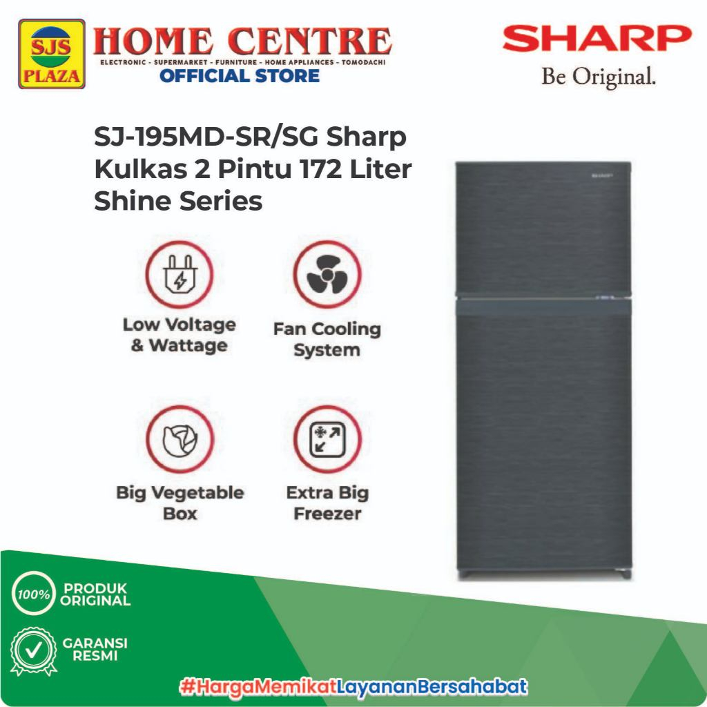 KULKAS 2 PINTU SHARP SJ 195 MD/SR