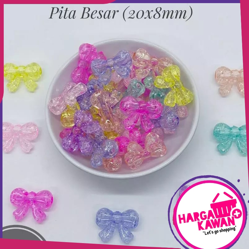 Mote manik manik Warna soft pastel Pecah Kaca berat 10 gr