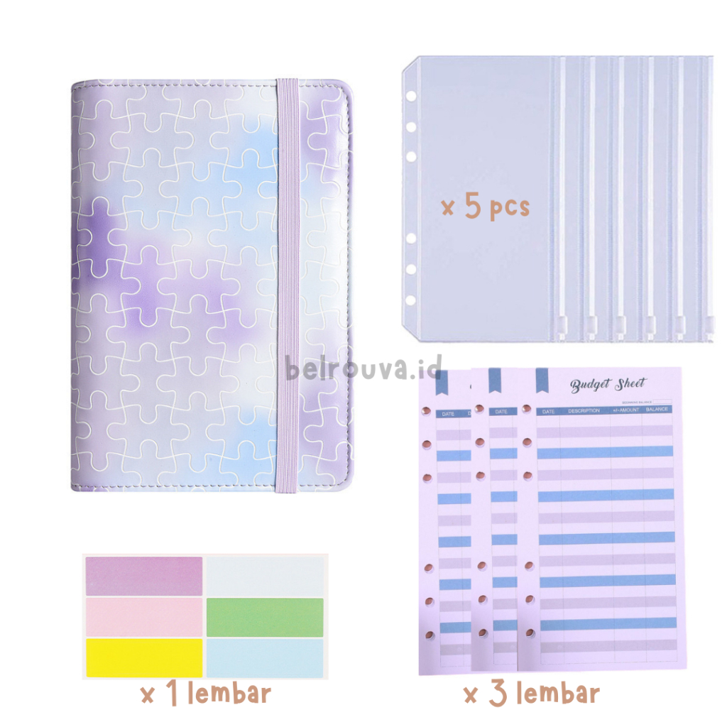 Paket Menabung Binder Marmer A6 Set Binder Keuangan