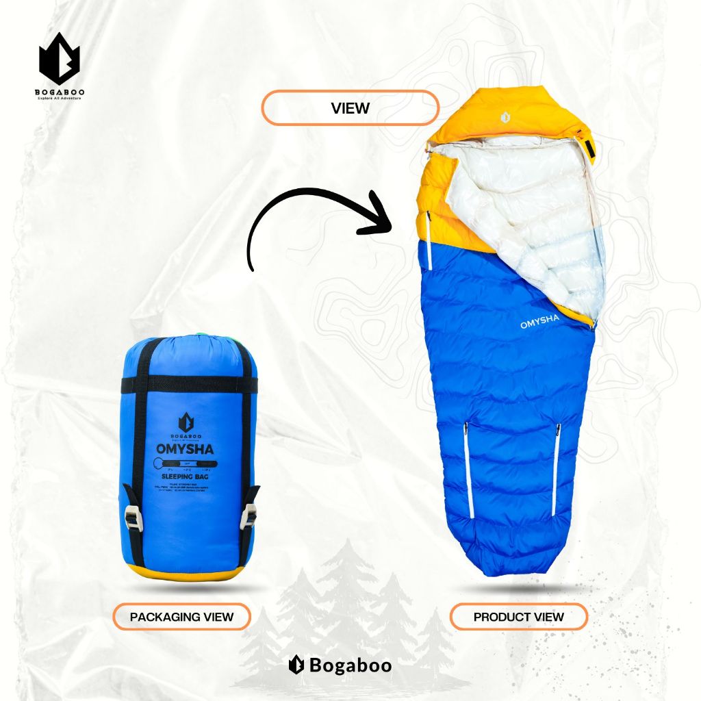 BOGABOO Sleeping Bag Thermal Omny ECODOWN FP 600+ Seri OMYSHA - sleeping bag thermal Bivvy - sleepin