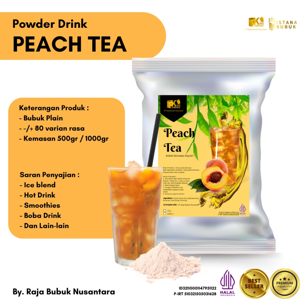 

Bubuk Minuman Rasa Peach Tea Powder Drink Peach Tea Serbuk Minuman Peach Mix Teh