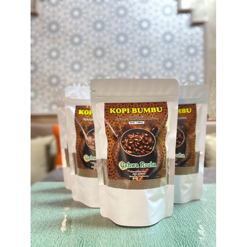 Kopi rempah kopi bubuk hitam Bumbu Istimewa Kopi hitam rempah 200gr Gahwa Rouha Kopi rouha Kopi remp
