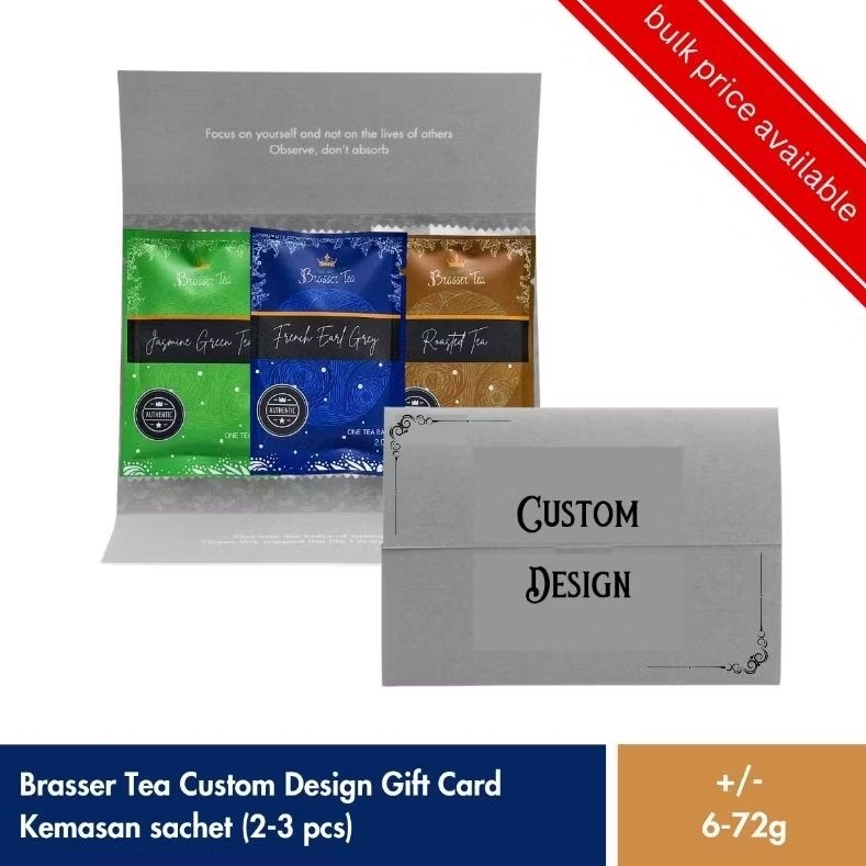 

Brasser Tea Custom Design Gift Card | Souvenir Kartu Hadiah Kemasan Sachet (2-3 pcs)