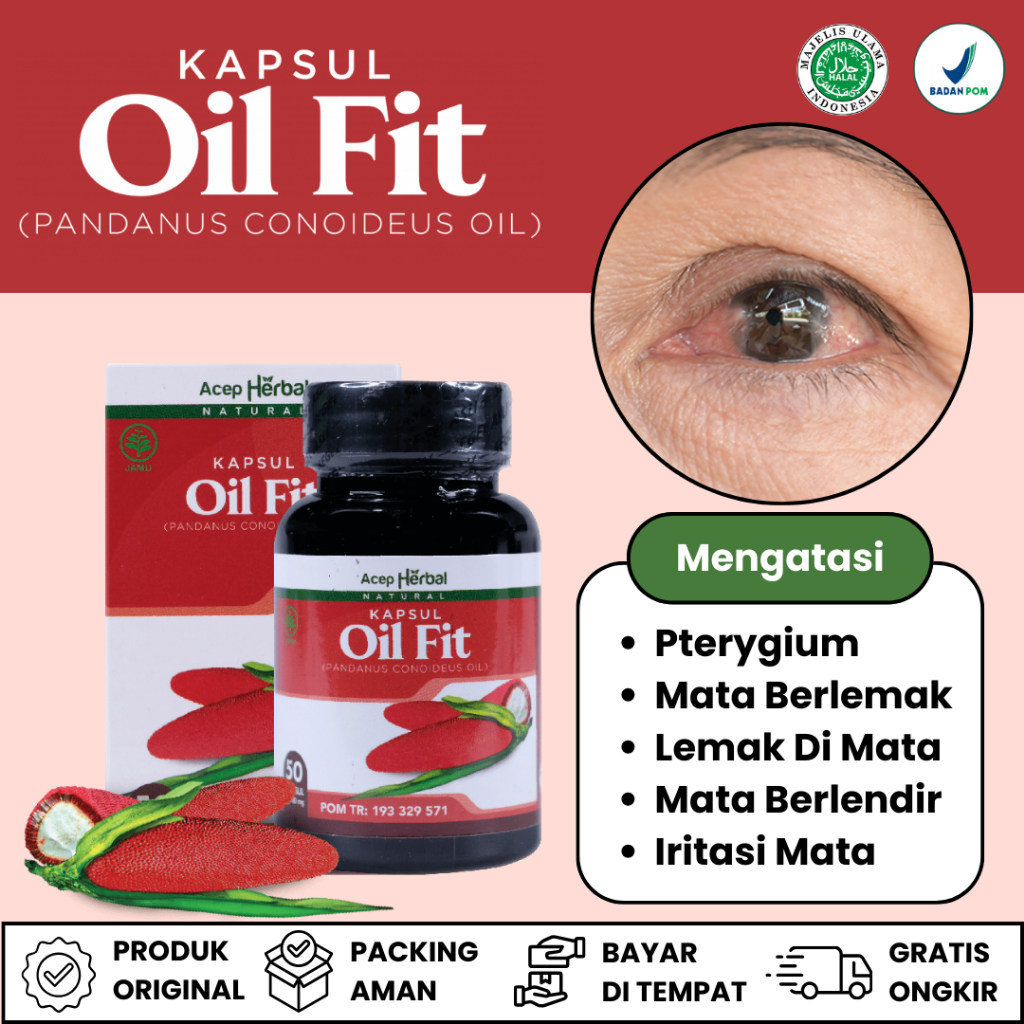 Obat Pterigium Mata Berlemak Kapsul Ekstrak Buah Merah Papua OIL FIT