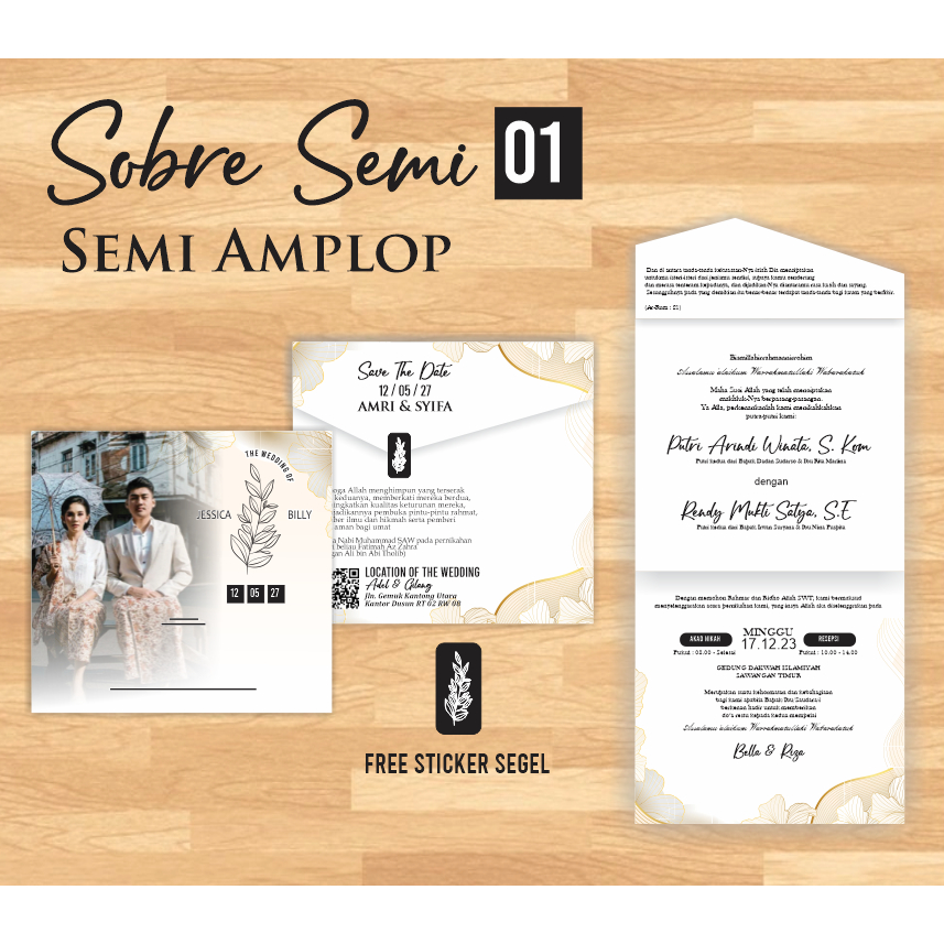 Undangan Semi Amplop lipat 3