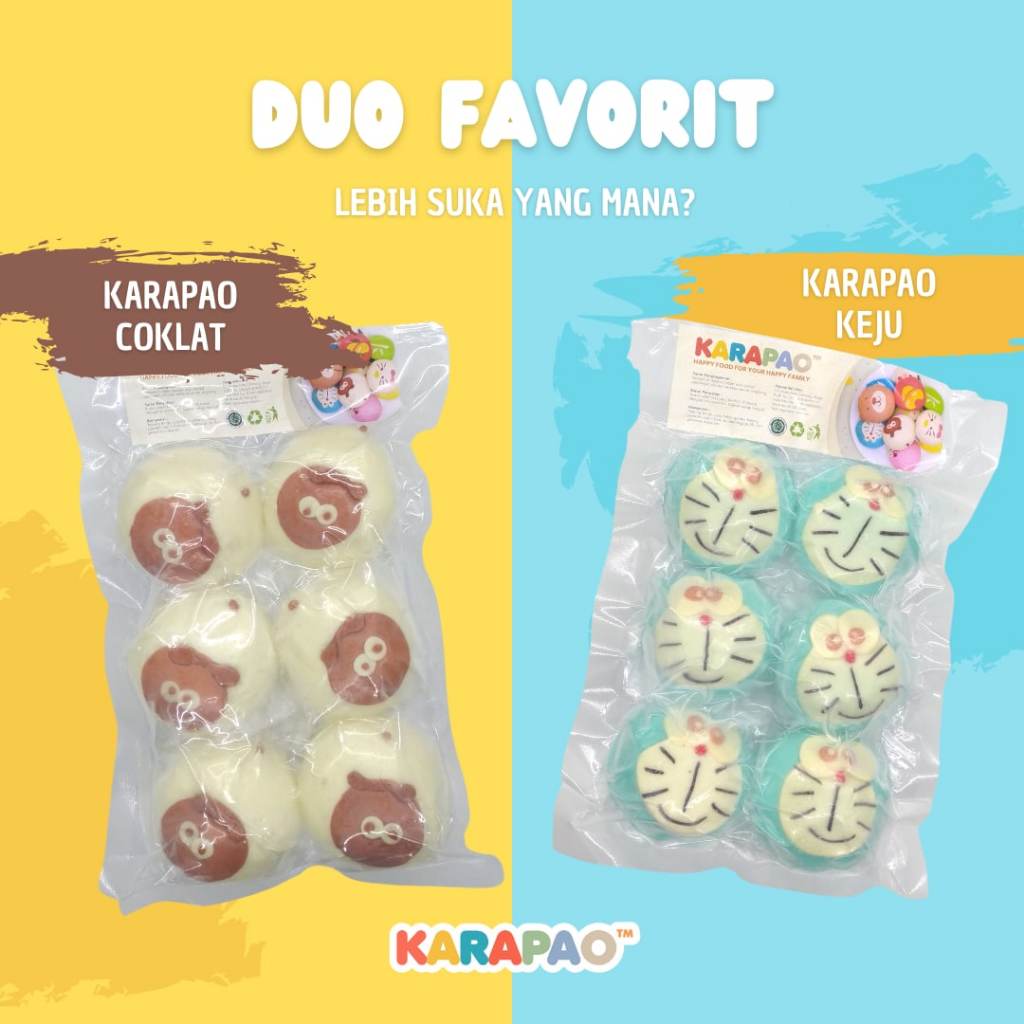 

Karapao Bapau Karakter Premium Bakpao Bakpau Manis 1 Rasa isi 6 Pcs