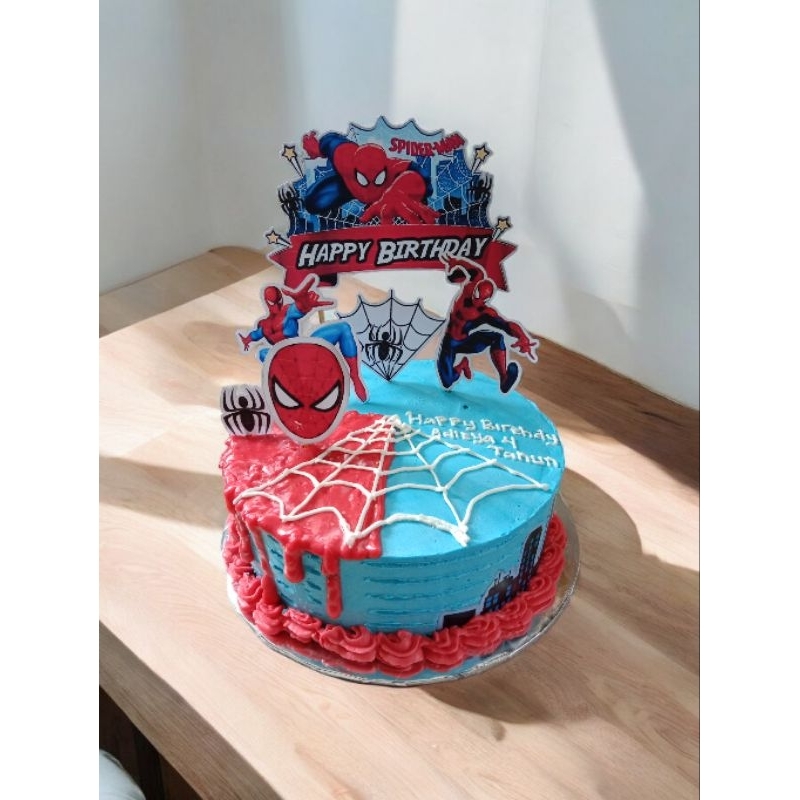 

kue ultah karakter Spiderman 16x8cm