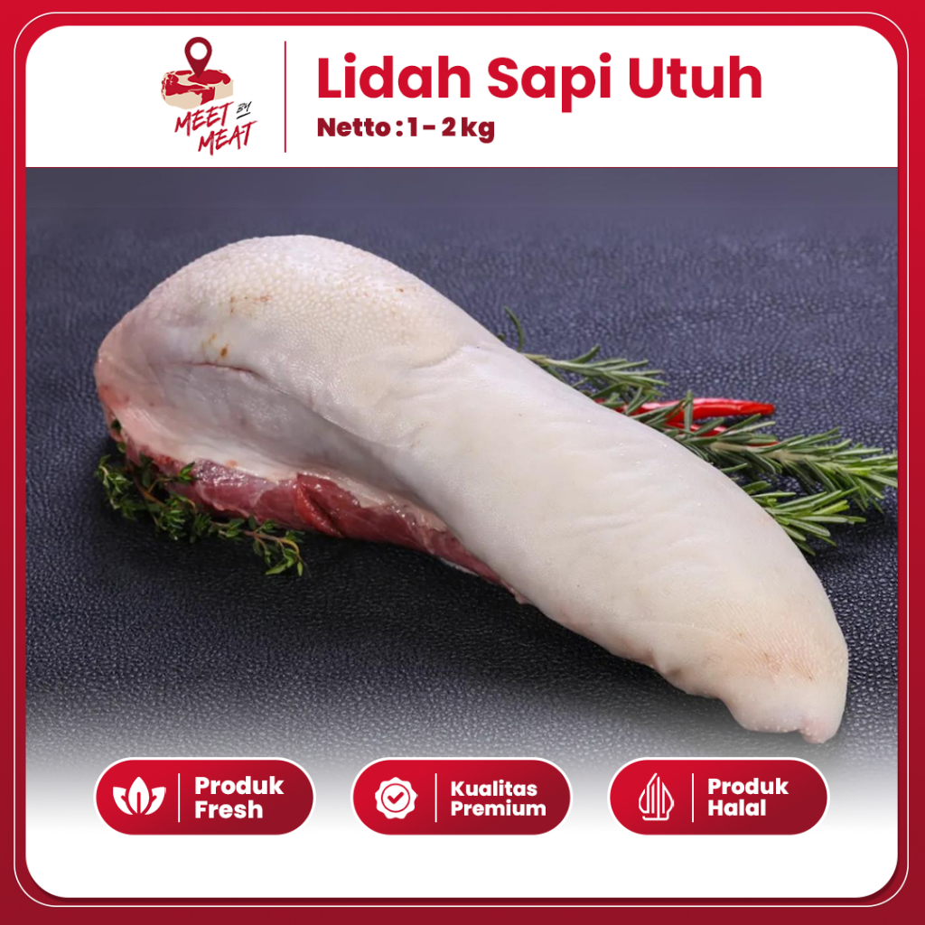 

Daging Lidah Sapi Utuh Whole Tongue Cow Empuk Lokal Berkualitas Gurih Meetbymeat