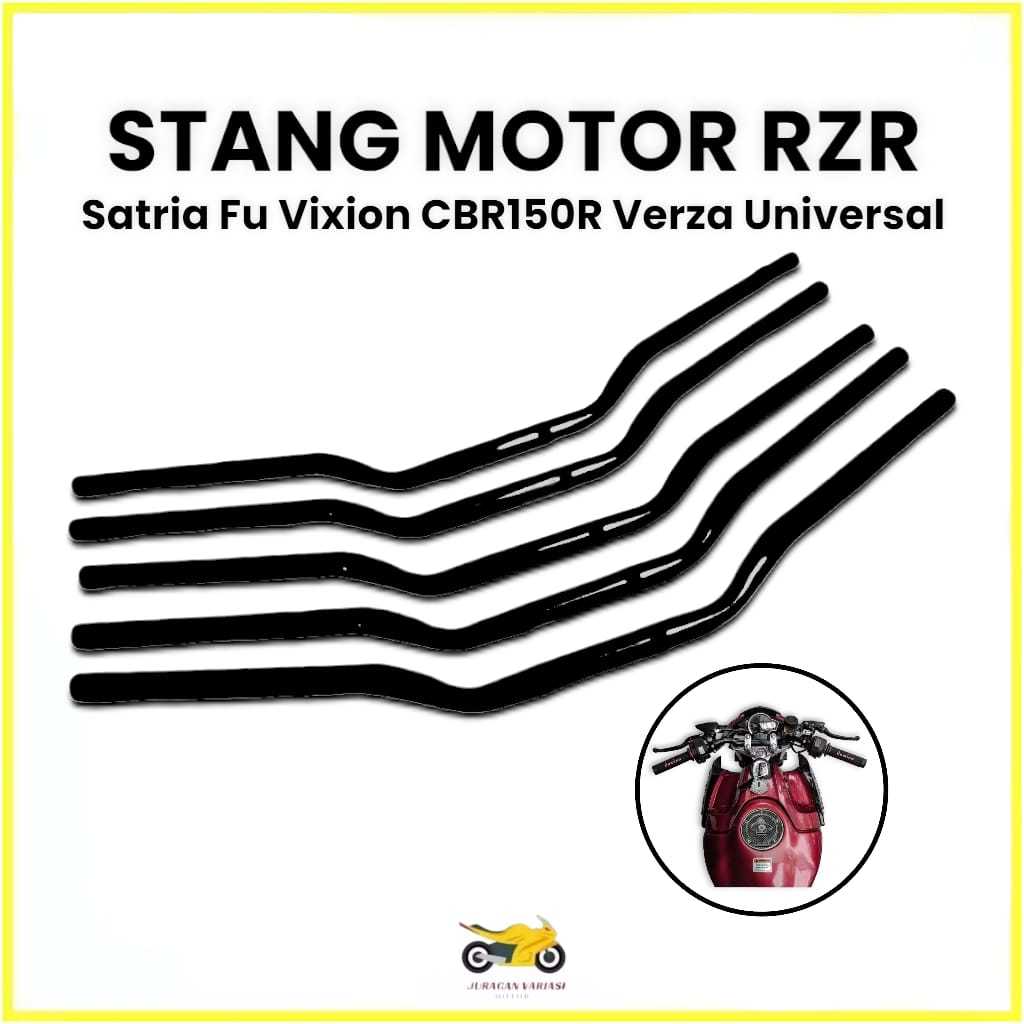 Stang RZR Stir Motor Model Variasi Racing PNP Ninja R15 Satria Fu Vixion CB150R Verza Universal Semu