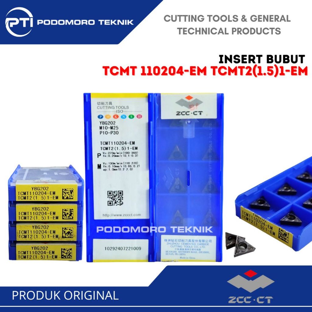 Insert TCMT 110204-EM Zcc-ct - Insert TCMT 110204-EM Zcc-ct