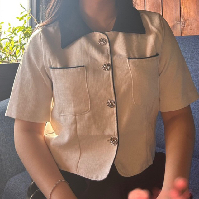 Joana Button Crop Top | Mavis The Label