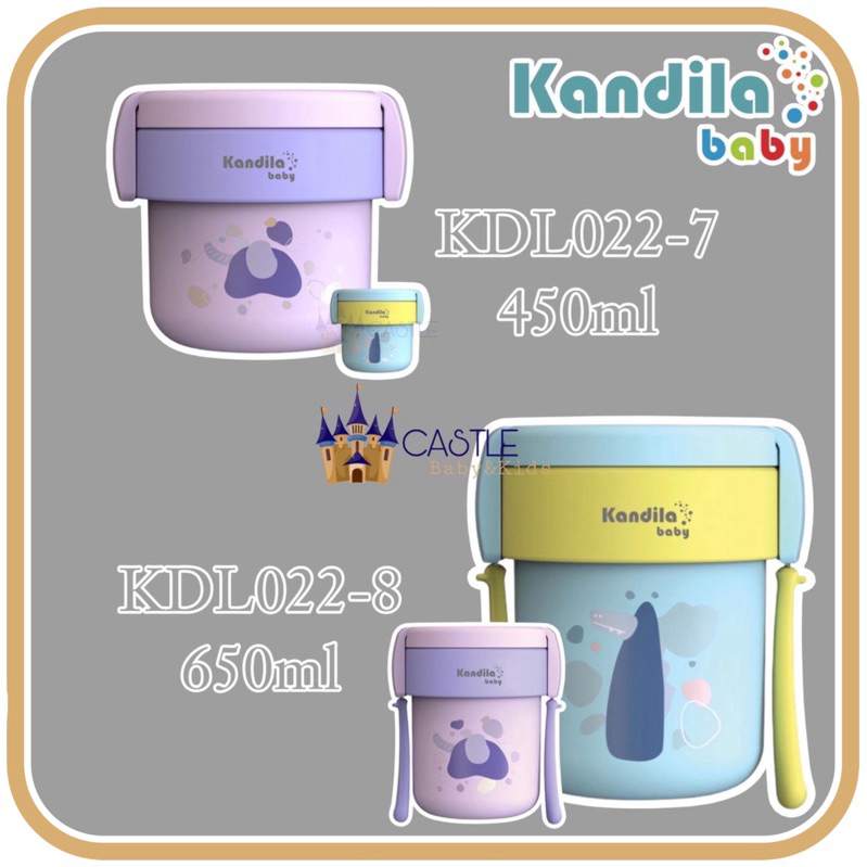 Kandila Baby KDL022-7 KDL022-8 Stainless Steel Food Jar With Spoon & Fork - Foodjar - Tempat Makan