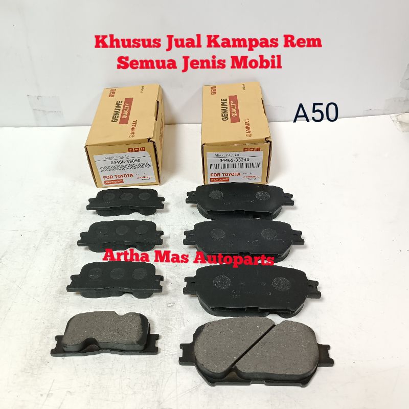 KAMPAS REM SET TOYOTA WISH 1.8  2.0 KOMPLIT DEPAN BELAKANG TOYOTA WISH 1.8