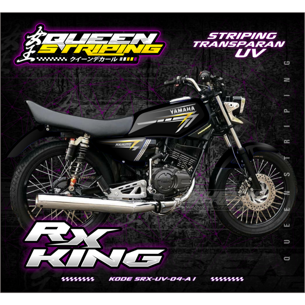 Striping UV Transparan Desain Elegant Variasi RX KING - Stiker Striping RX KING Bisa Custom - SRX