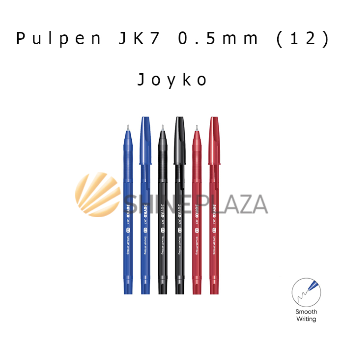 

[PACK] Pulpen Joyko JK7 0.5mm - Bolpen Ball Pen Semi Gel Hitam Biru Merah JK-7 0,5 mm