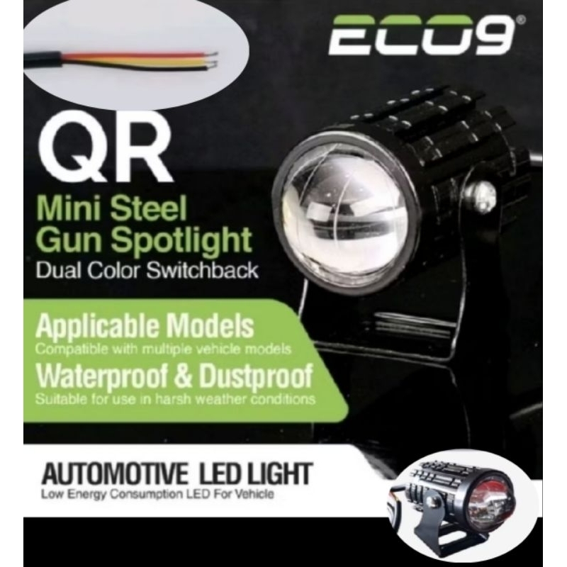 LAMPU TEMBAK QR eco9 D2 laser putih kuning motor mobil 12 VOLT