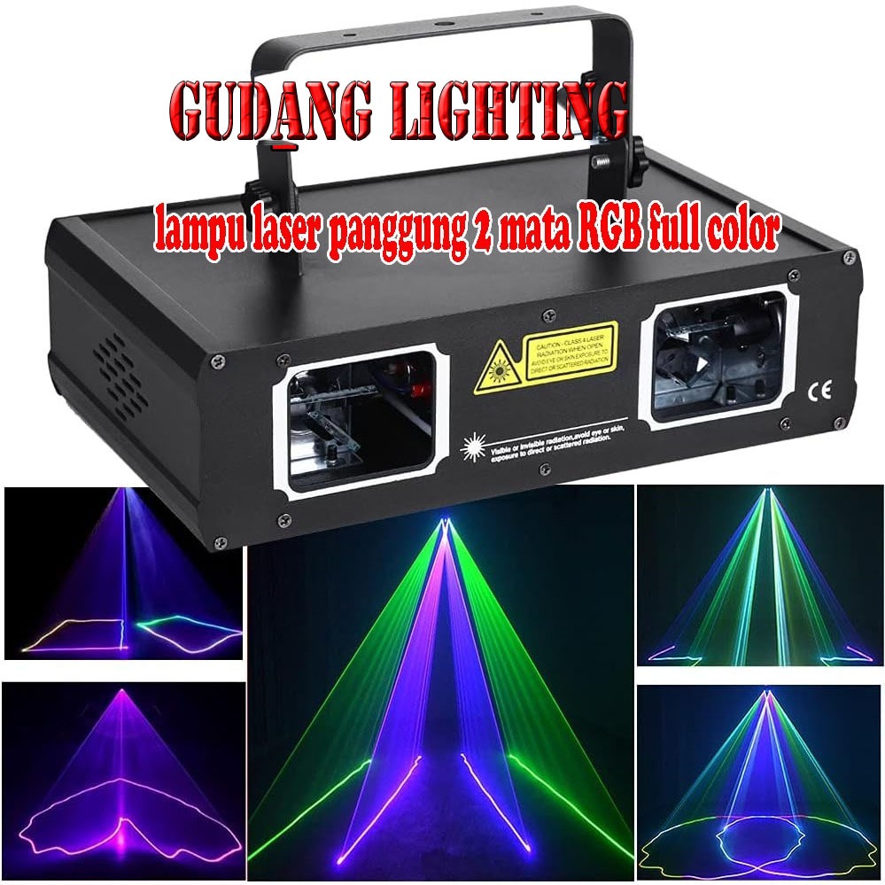 lampu panggung laser show  2 mata RGB full color