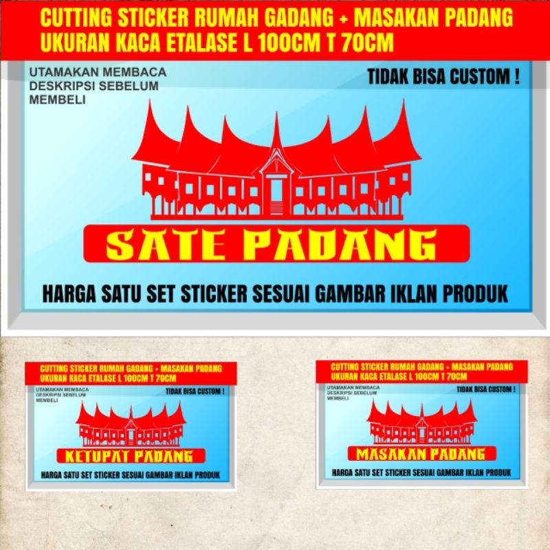 

Cutting Sticker Etalase Masakan Padang Sate Padang Ketupat Padang