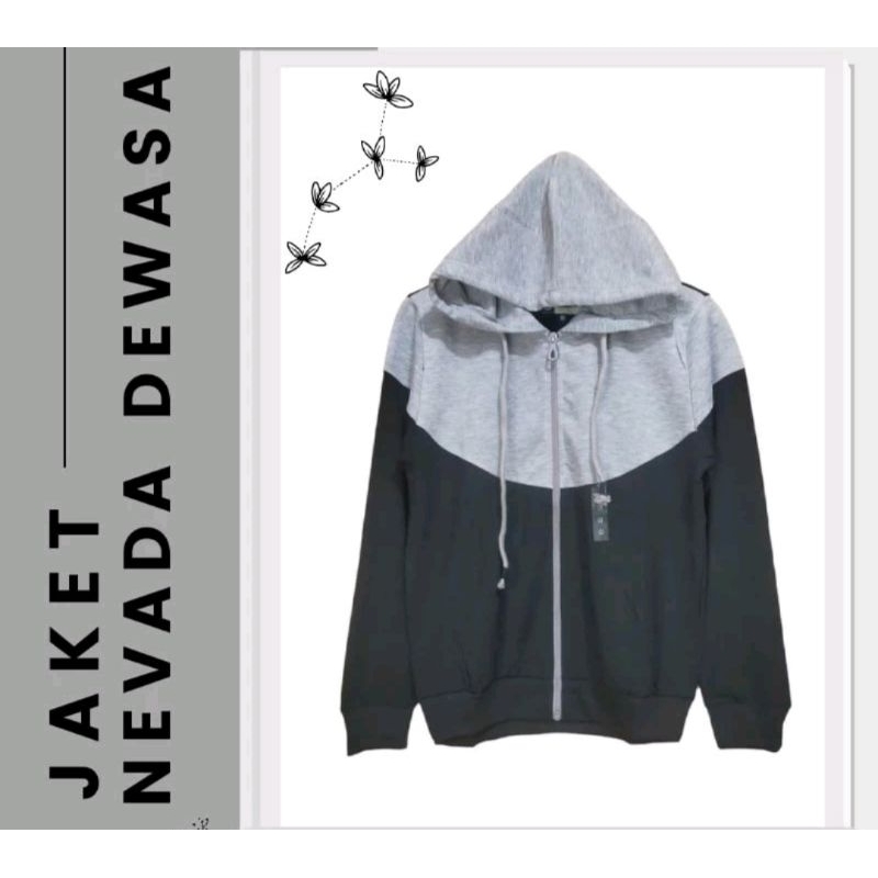 jaket nevada wanita varian hitam abu