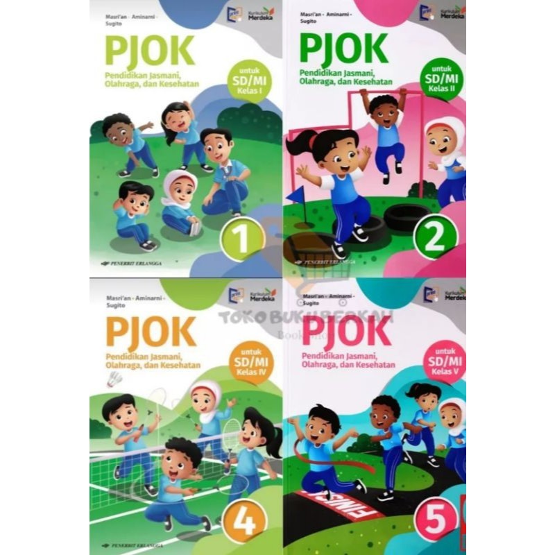 ERLANGGA Buku Paket PJOK Kelas 1 2 3 4 5 6 SD/MI Kurikulum Merdeka PJOK KURMER ERLANGGA