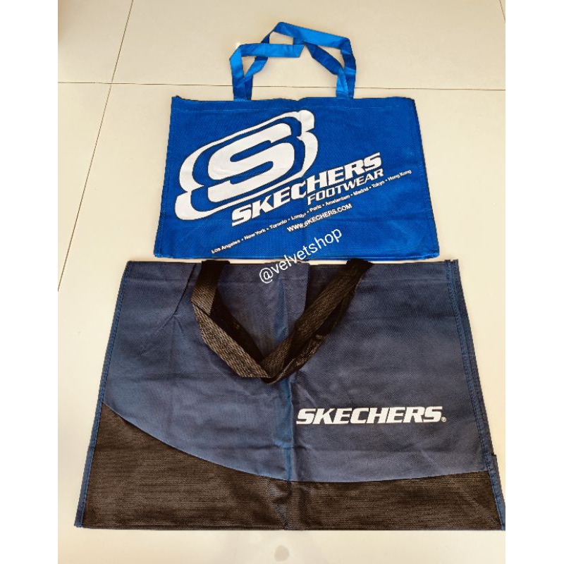 Tote bag shopping shoes bag tas belanja sepatu spunbond Skechers original tanpa serutan
