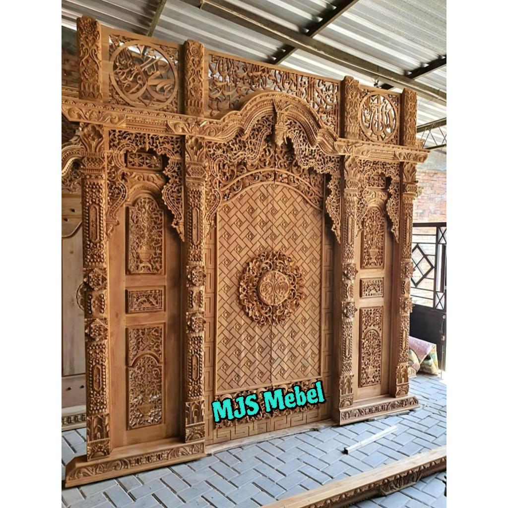 Pintu Gebyok Ukir NABAWI Full Kayu Jati