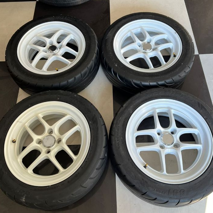 Velg Enkei Tuning SC14 R15 Lebar 6,5 ET 38 Ban Accelera 205/50 Velg Mobil Ring 15 Bekas Second