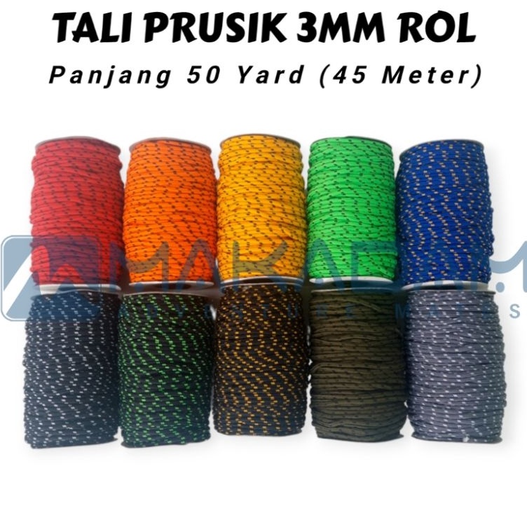 Murah Terheboh  tali prusik rol 3mm tali simpul pramuka tali flysheet tenda gelang gunung