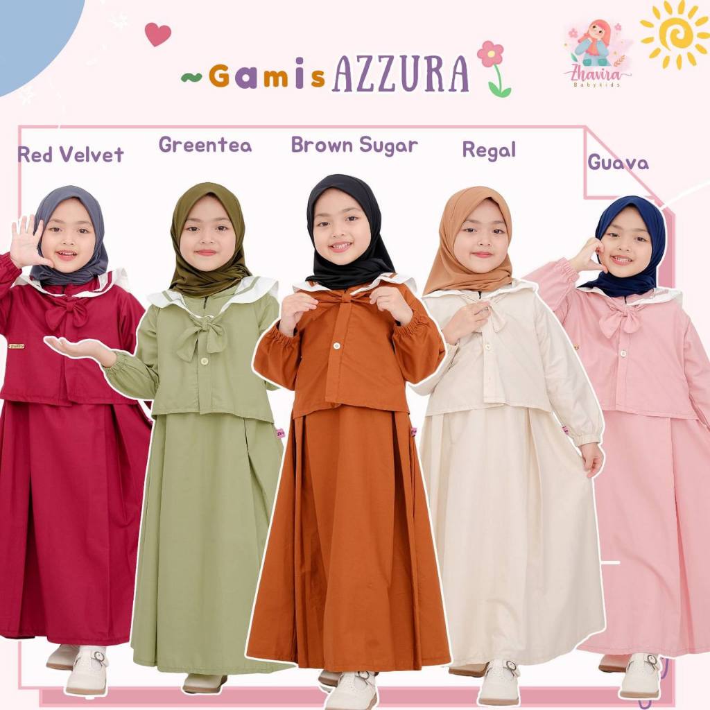 ORIGINAL Zhavira Babykids Couple Kids Gamis AZZURA dan Koko AZZAM