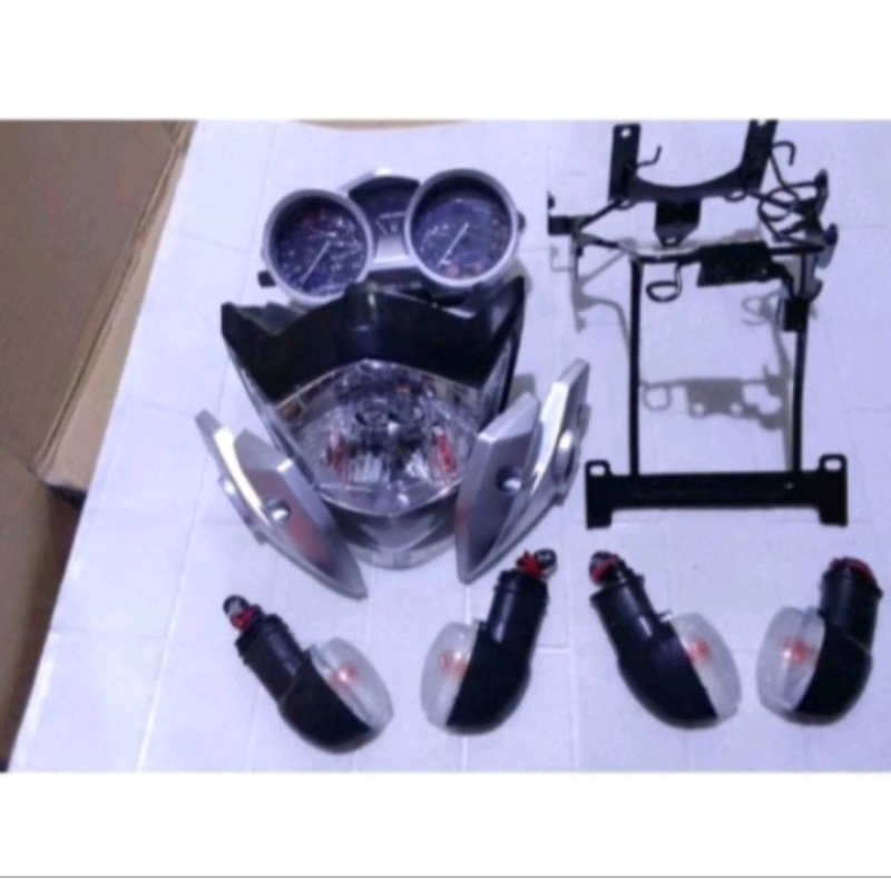 Satu Paket Reflektor Lampu Lampu Depan Vixion Old Komplit Spidometer Speedometer Kilometer Vixion Ol