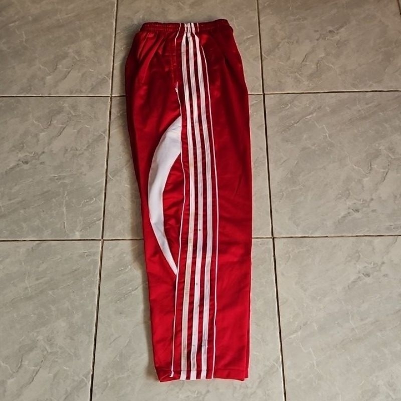 Celana Training Olahraga Putih Lis Merah Panjang - Celana Training Panjang Merah Putih Pria / Wanita
