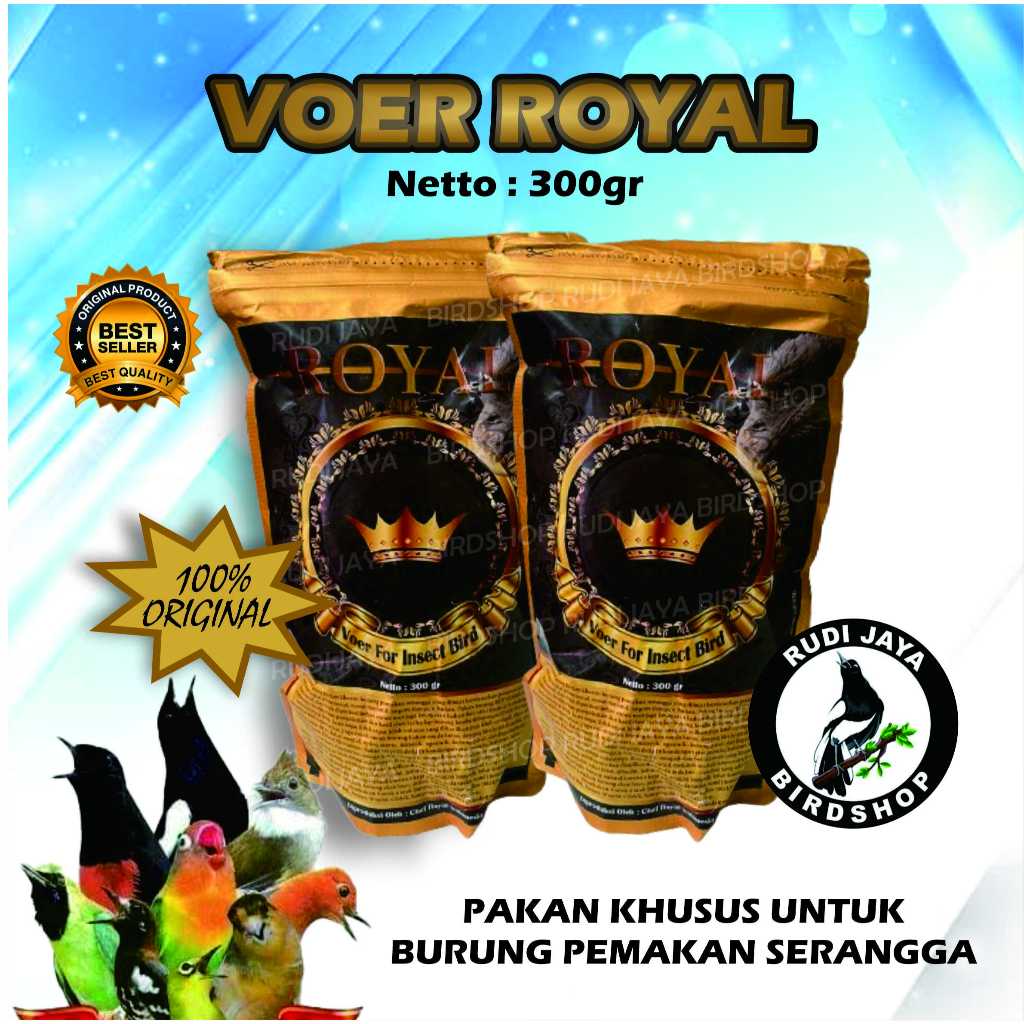 VOER ROYAL BESAR 300GRAM PAKAN MAKANAN KHUSUS BURUNG PEMAKAN SERANGGA PROTEIN TINGGI TANPA EF MURAI 
