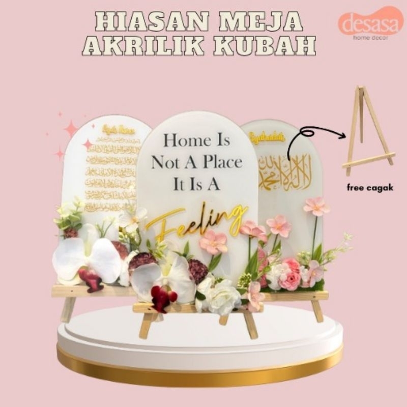HIASAN MEJA AKRILIK / BUNGA MEJA / HIASAN MEJA SYAHADAT / HIASAN MEJA BUNGA / DEKORASI RUANG TAMU / 