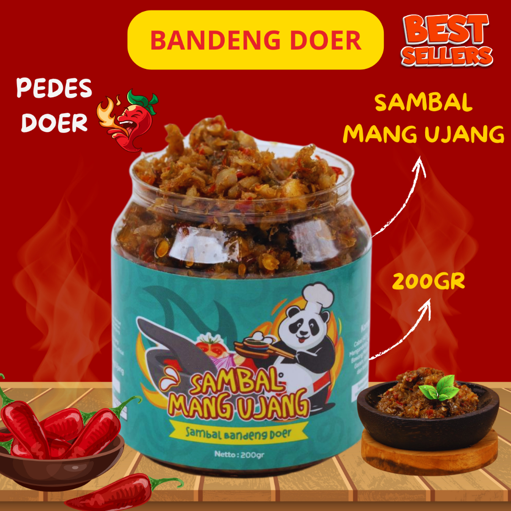 

Sambal BANDENG DOER NAMPOL 200Gr Sambal Mang UJang | SAMBAL rumahan | Sambal best seller - Sambel Bandeng Pedas