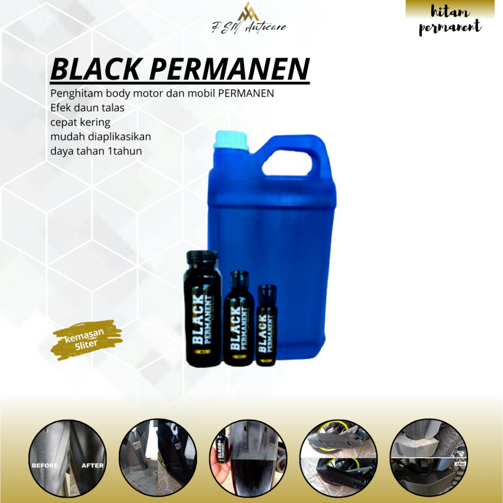 BLACK PERMANENT 5LITER, penghitam body motor permanen terbaik