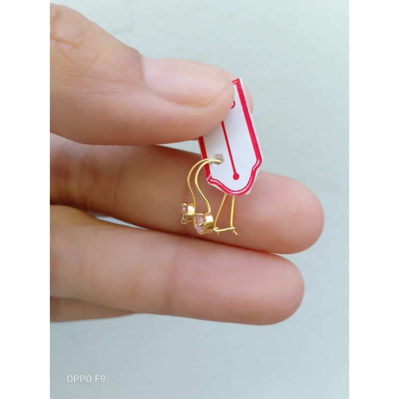 anting anak perak lapis emas 22karat