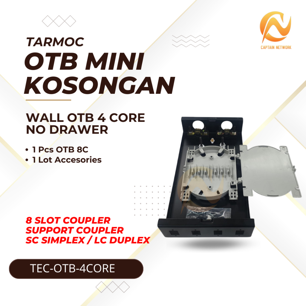 Tarmoc Fiber Optic mini OTB 4 Core SC | Roset FO Besi 4C Kosongan