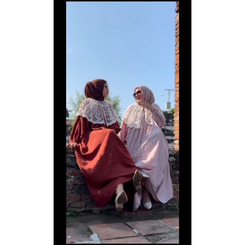 New Gamis kerah renda