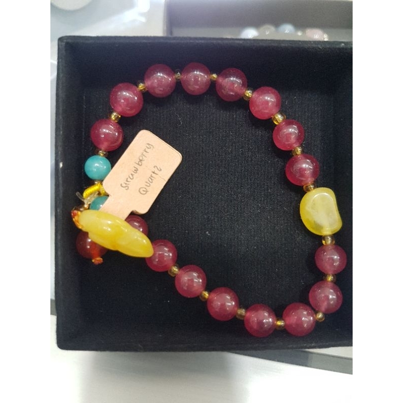 strawberry quartz bracelet