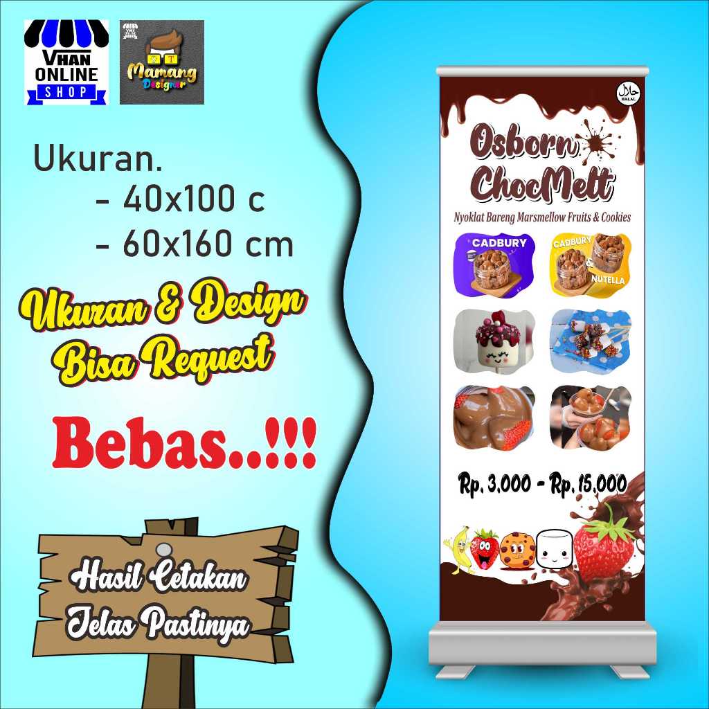 Spanduk, Banner, Mmt Chocmelt, Jajanan Coklat Lumer, Keren