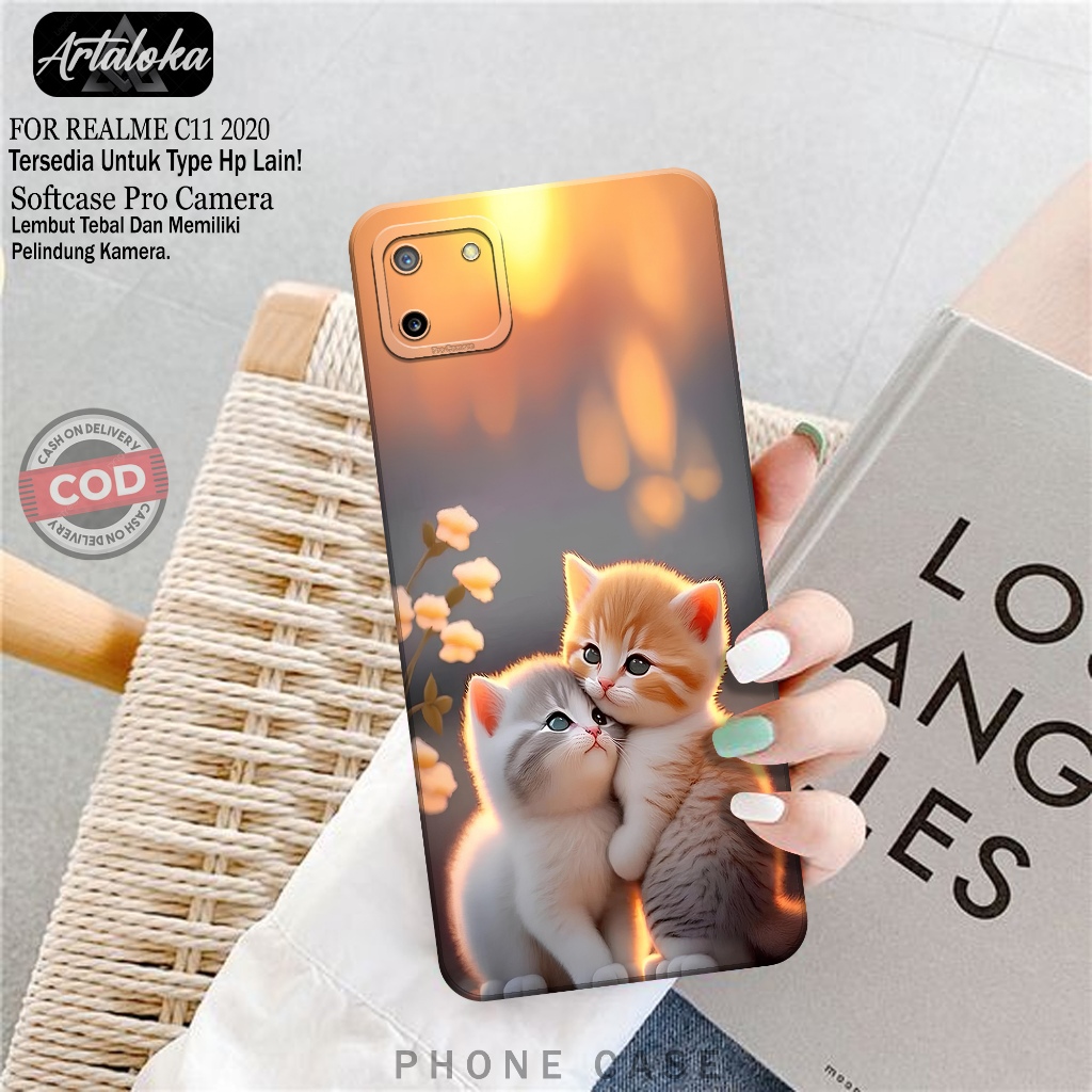 Softcase Hp Realme C11 2020 Fashion Case Kucing Case Realme C11 2020 Silikon TPU Pro Camera Casing R