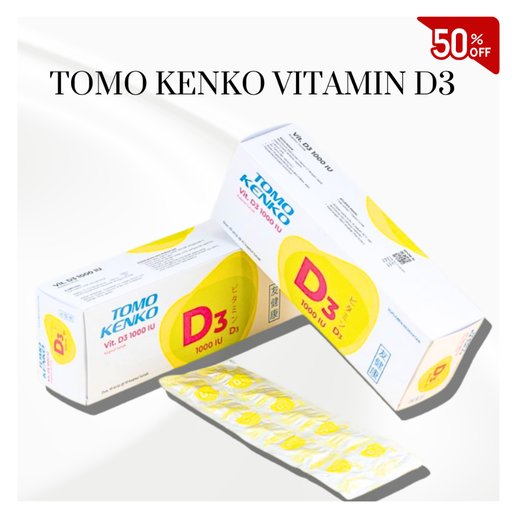 ⚡BEST SELLER⚡ TOMO KENKO VITAMIN D3 1000IU Vit.D3 1000 IU Vitamin Tulang Otot Rambut Tomo Kenko Orig