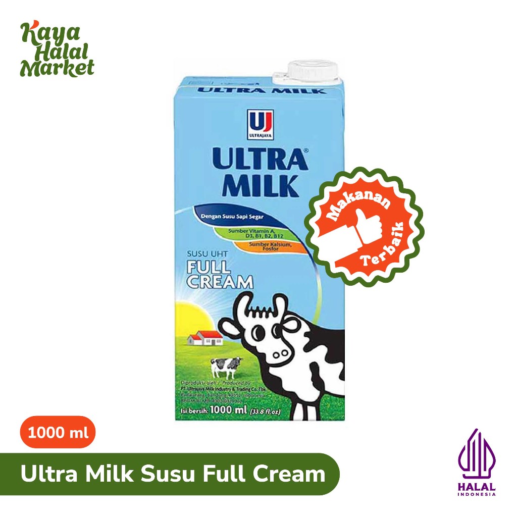 

Susu Ultra UHT Full Cream/Cokelat Cair 1000ml Kaya Halal Market