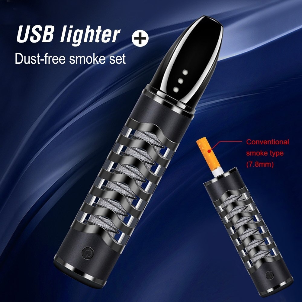 Asbak Rokok Portable Enclosed dengan Pemantik USB