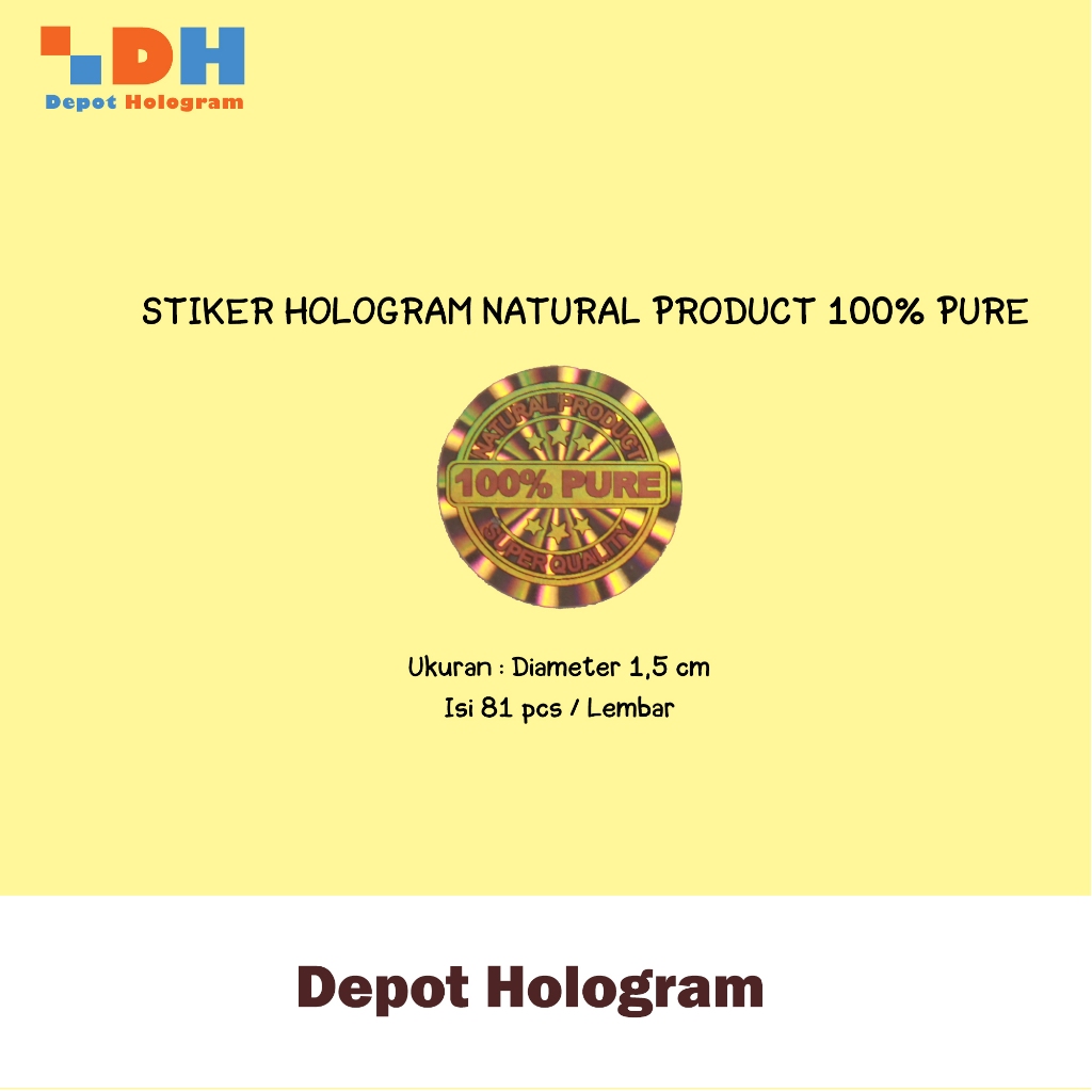 

PAKET 4 lbr ST. hologram natural product 100% pure uk.d.1,5 cm - (4 LBR)