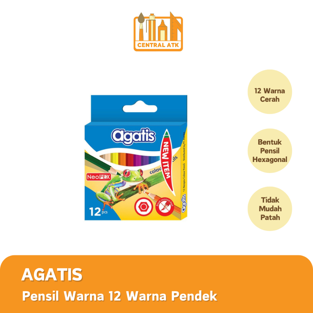 

COLOUR PENCIL / PENSIL WARNA AGATIS NEOPEX 12 WARNA PENDEK