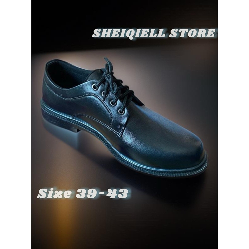 Sepatu Sekolah Pantofel Pria Hitam Doff Pendek | Sepatu Pantofel Pria PDH Paskibra