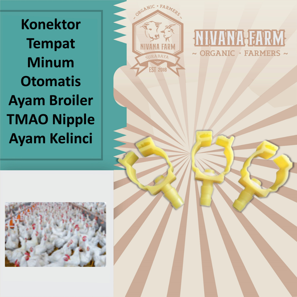 Konektor Tempat Minum Otomatis Ayam Broiler TMAO Nipple Ayam Kelinci